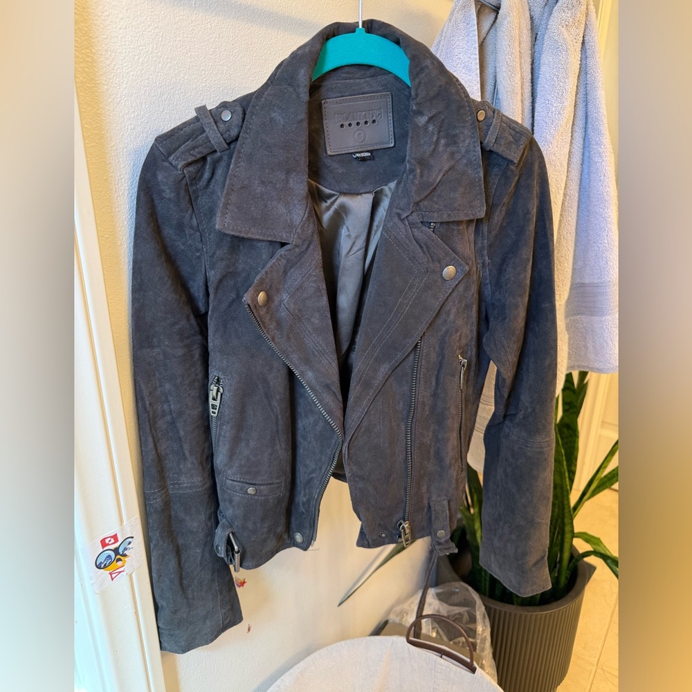 Blank NYC Suede Moto Jacket Brown size Small